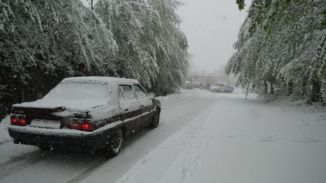 Samsun'un Terme İlçesinde Kar Yağışı Etkili Oldu