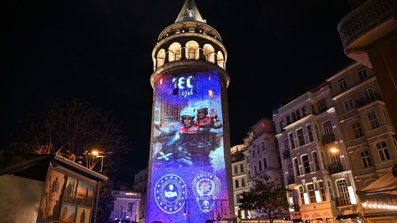 Türk Polis Teşkilatının 180. Kuruluş Yıl Dönümü Galata Kulesi'nde Kutlandı