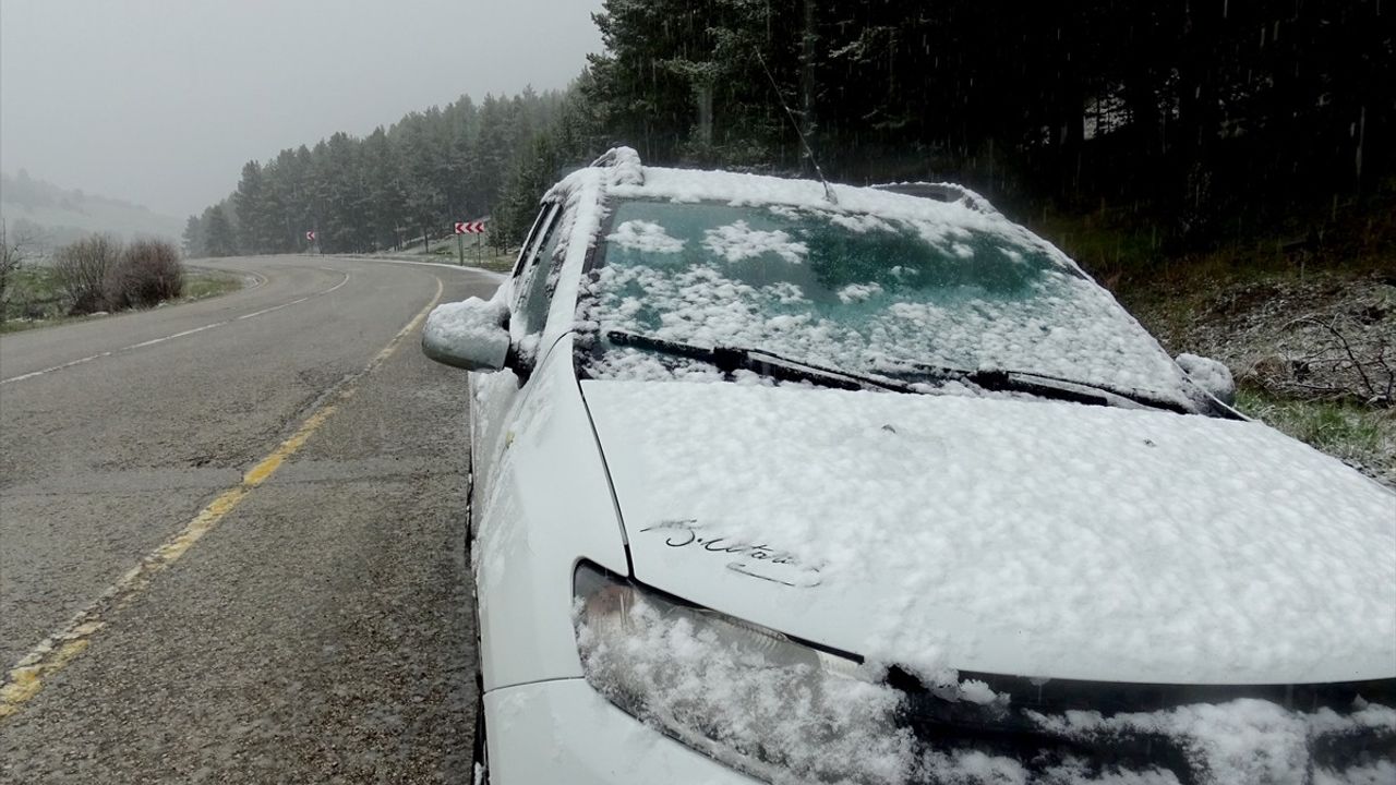 Kars'ın Sarıkamış İlçesi Kar Yağışıyla Beyaza Büründü