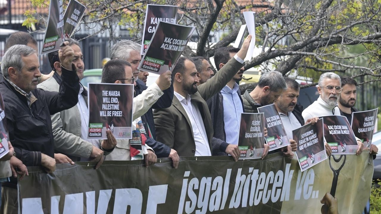 Nekbe'nin 77. Yılı İngiltere'nin Ankara Büyükelçiliği Önünde Protesto Edildi