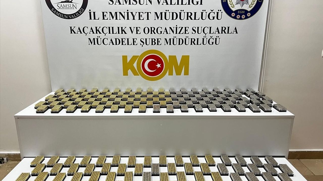 Samsun'da Kayıt Dışı 8 Bin 500 Tabanca Fişeği Ele Geçirildi