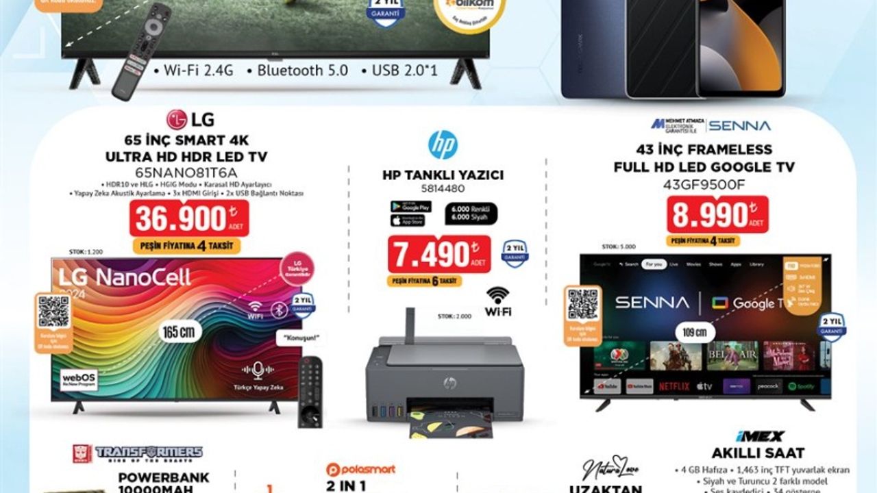 4K Televizsyonda Kaçırılmayacak Fırsat! 4K Tercih Etmeyenler İçin FULL HD LED TV de indirimde!