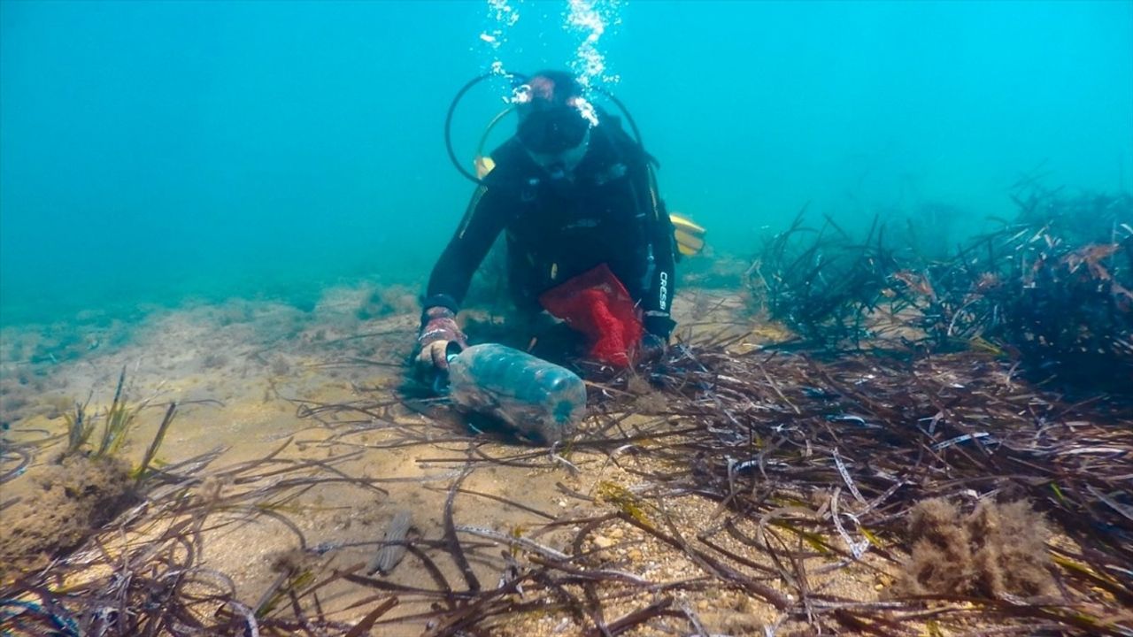 Bodrum'da Deniz Dibi Temizliği: 62 Kilogram Atık Toplandı