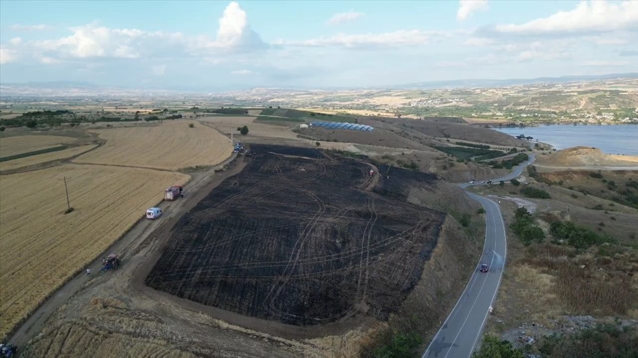 Bursa İnegöl'deki Yangın Sonrası Tarım Arazileri Zarar Gördü