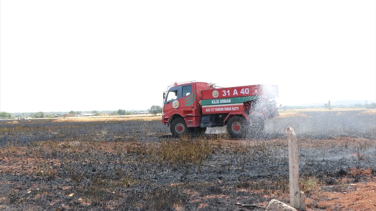 Kilis'te Yangın: 150 Dönüm Buğday Tarlası Zarar Gördü