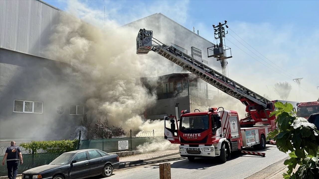 Kocaeli'de Market Deposunda Yangın Kontrol Altına Alındı