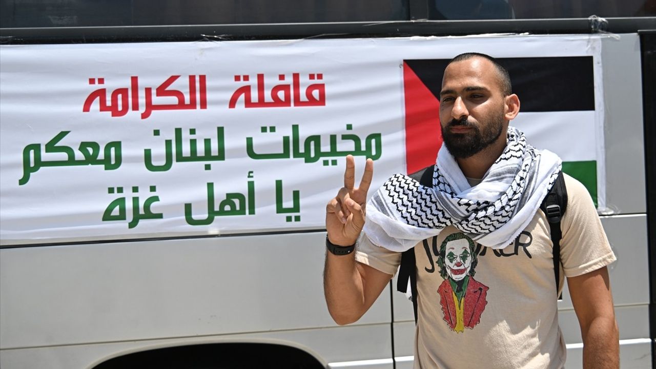 Lübnan Konvoyu, 'Küresel Gazze Yürüyüşü' İçin Yola Çıktı