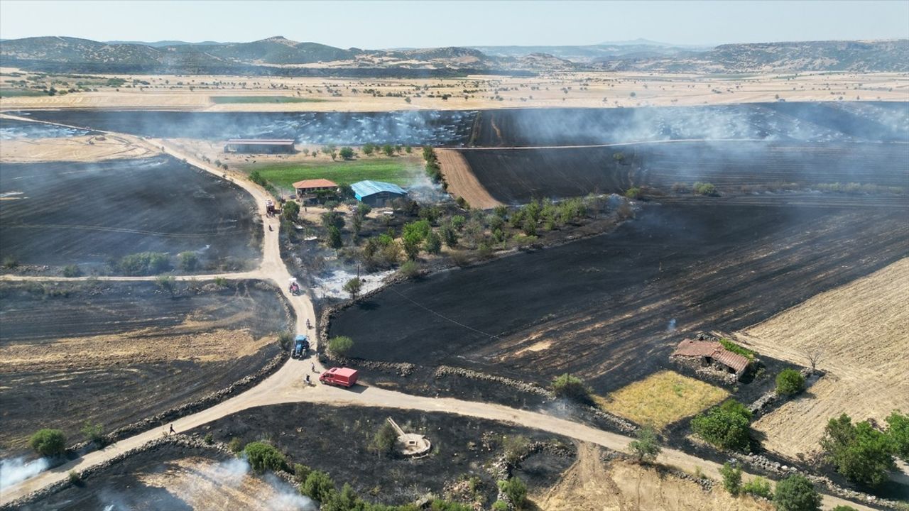 Manisa'nın Kula İlçesinde Buğday Tarlasında Yangın Kontrol Altına Alındı