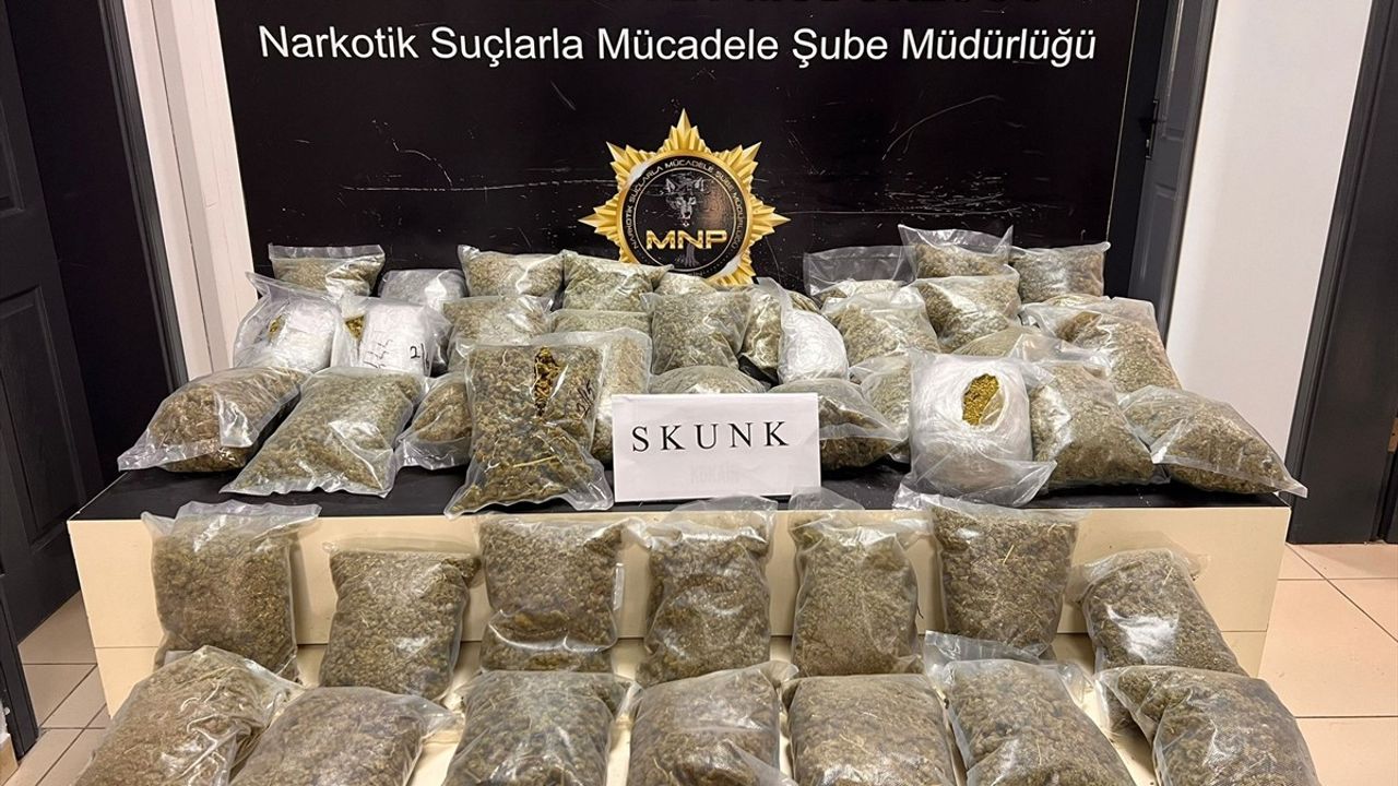 Mersin'de Minibüste 23 Kilo Skunk Ele Geçirildi