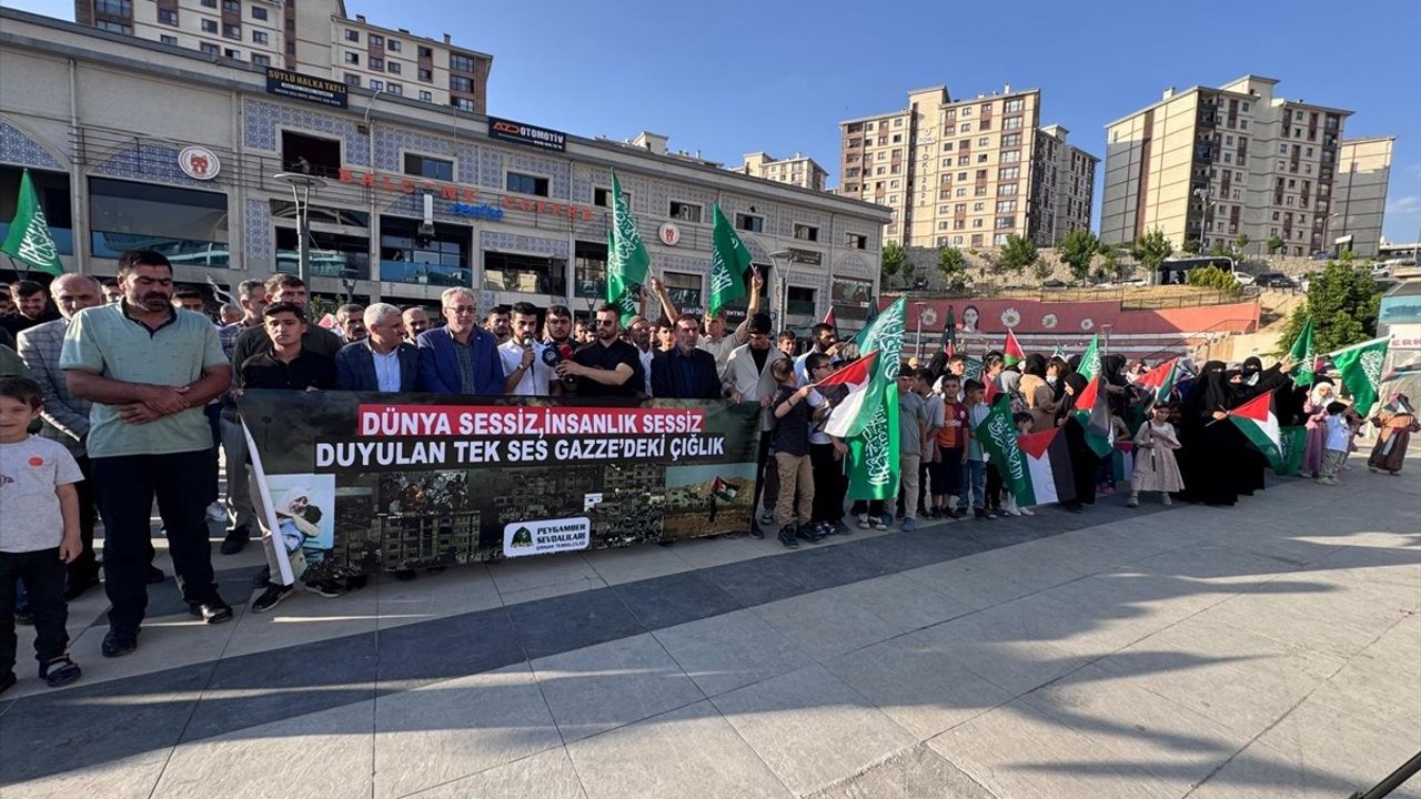 Şırnak'ta İsrail'in Gazze'ye Saldırıları Protesto Edildi