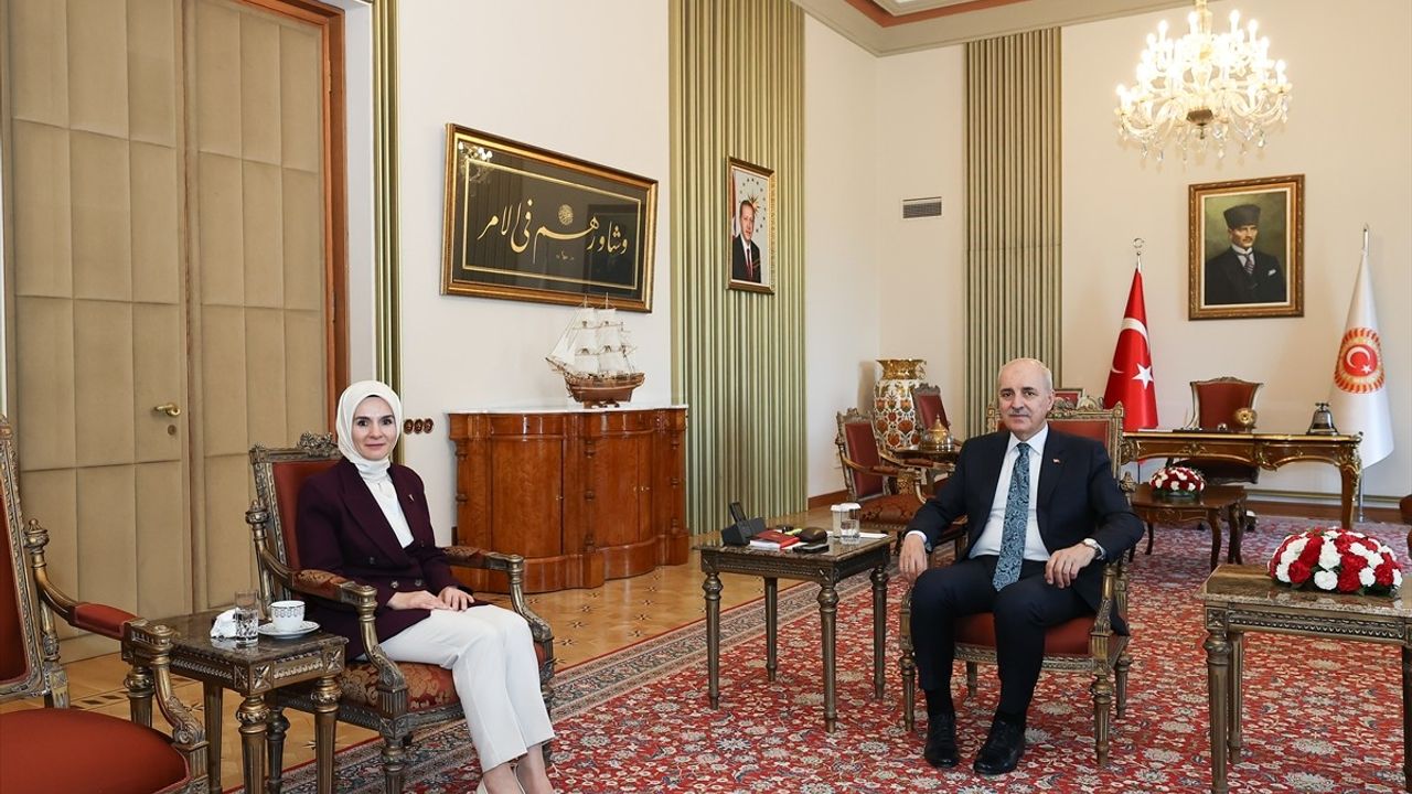TBMM Başkanı Numan Kurtulmuş, Aile ve Sosyal Hizmetler Bakanı Göktaş'ı Kabul Etti