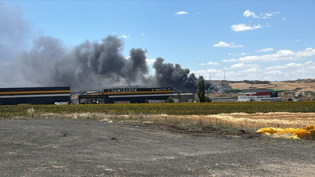 Tekirdağ'da Geri Dönüşüm Tesisinde Yangın Kontrol Altına Alındı