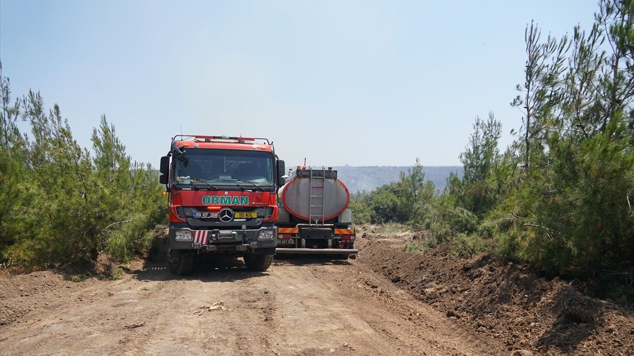 Tekirdağ'da Orman Yangınına Havadan ve Karadan Müdahale
