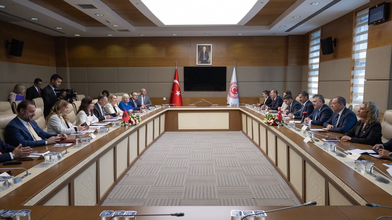 Arnavutluk Meclis Başkanı Spiropali, TBMM Komisyon Başkanı Tipioğlu ile görüştü