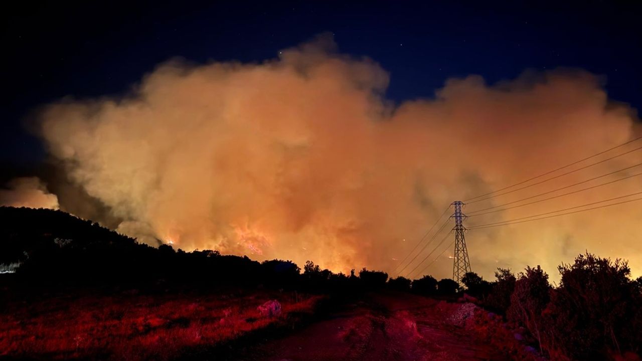 Balıkesir'de Orman Yangınına Müdahale Sürüyor