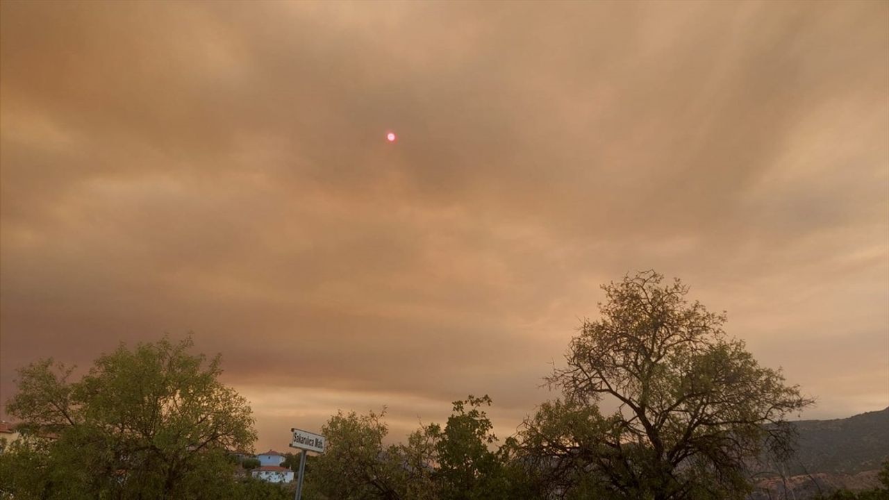 Bilecik'ndeki Orman Yangınından Yükselen Duman Eskişehir'e Ulaştı