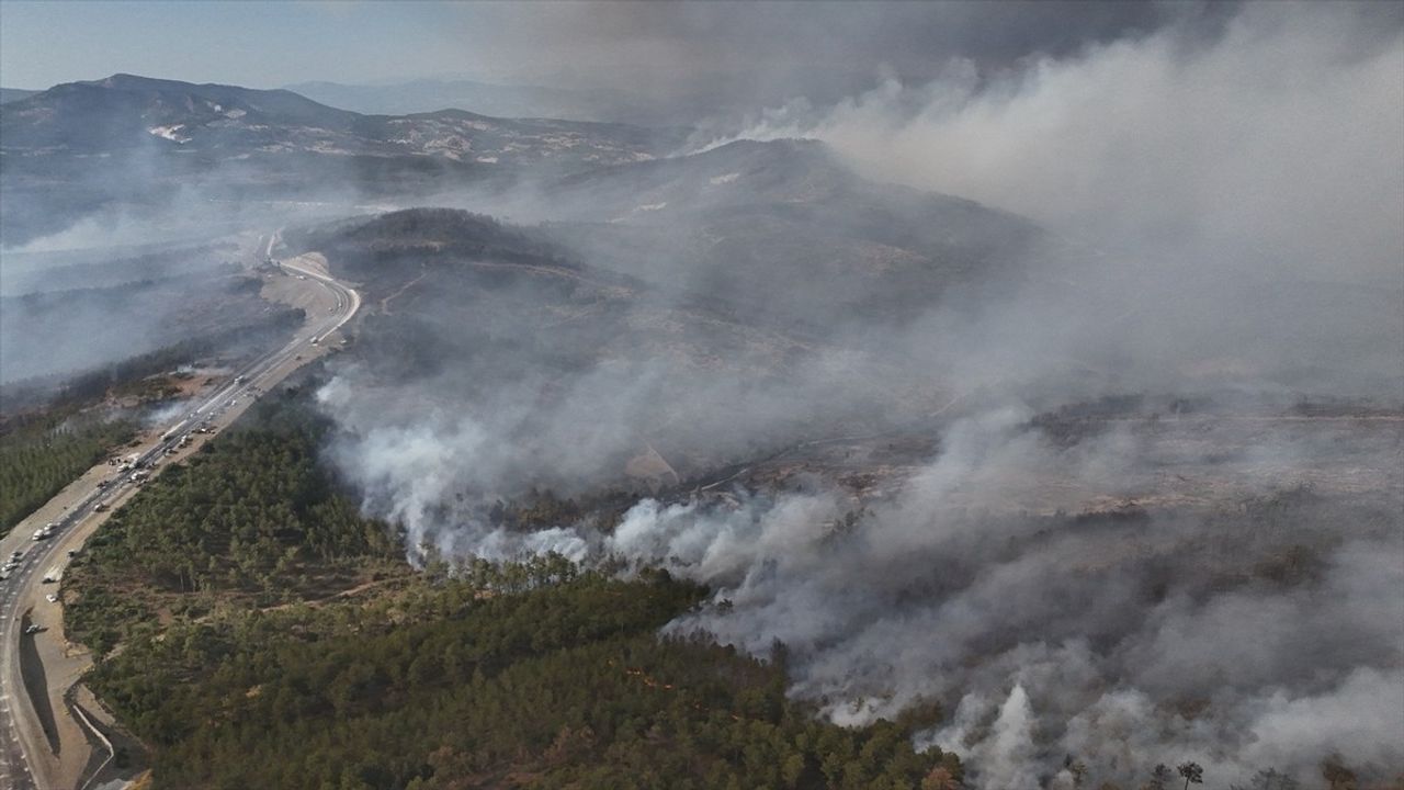 Bursa Orhaneli'deki Orman Yangınına Müdahale Devam Ediyor
