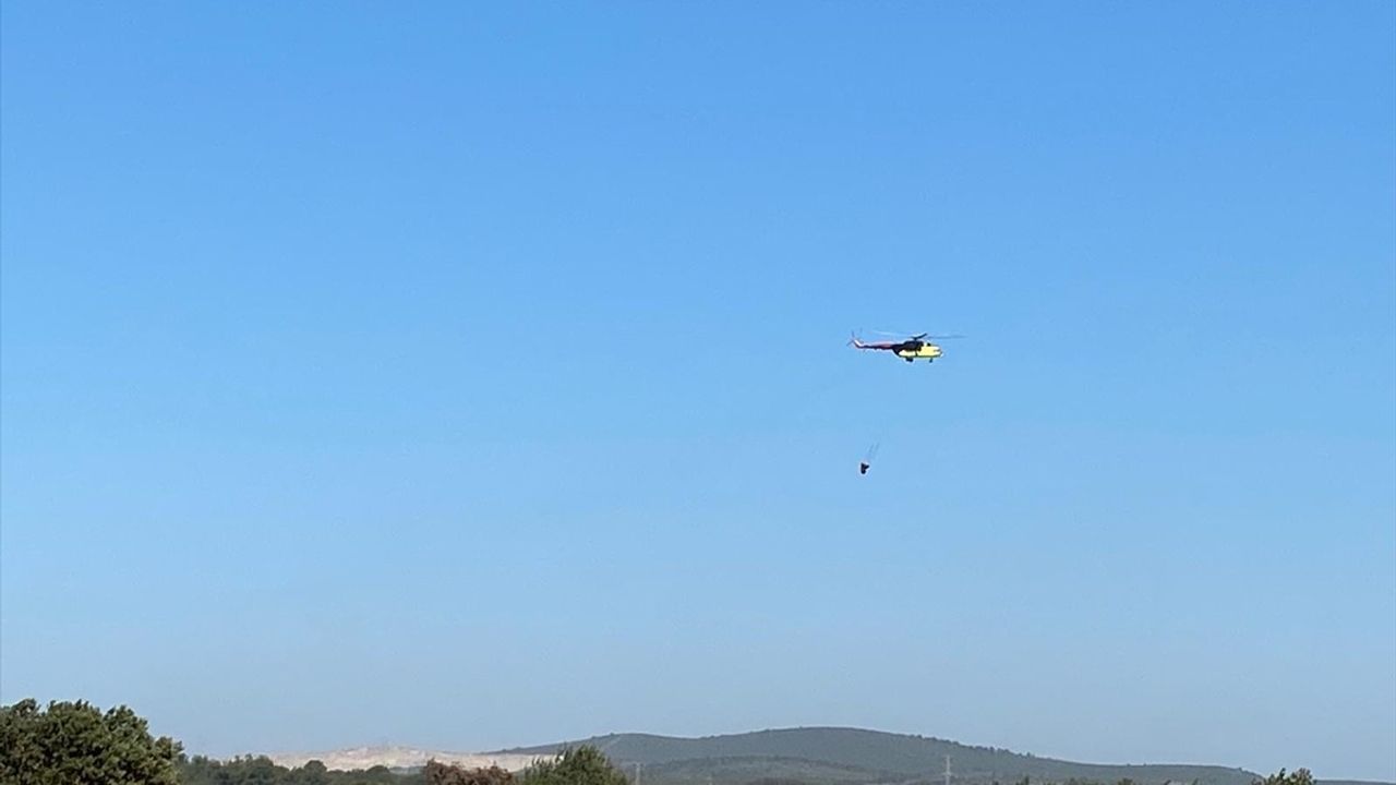 Çanakkale'nin Ezine İlçesinde Tarım Arazisinde Yangın