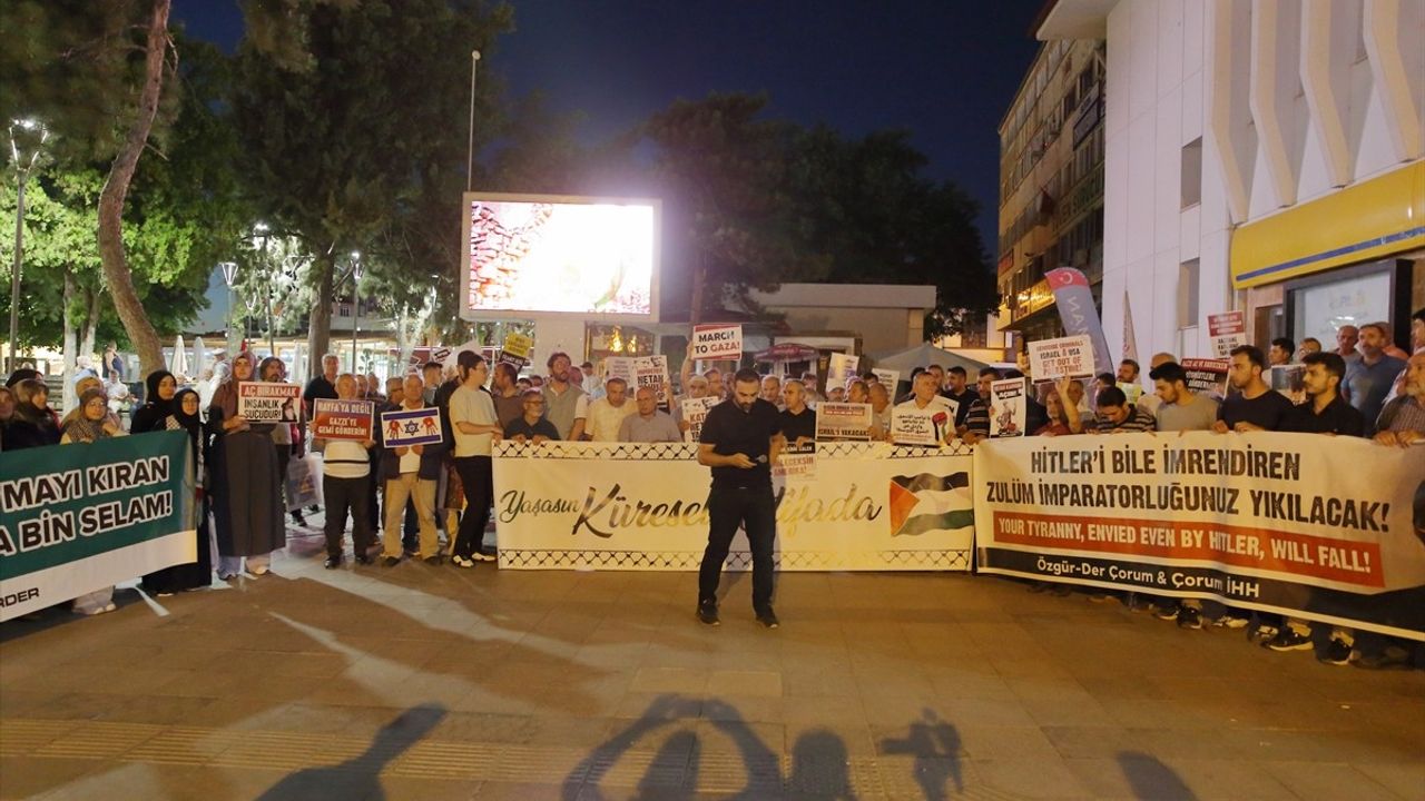 Çorum'da İsrail'in Filistin'e Uyguladığı Ablukaya Protesto Düzenlendi