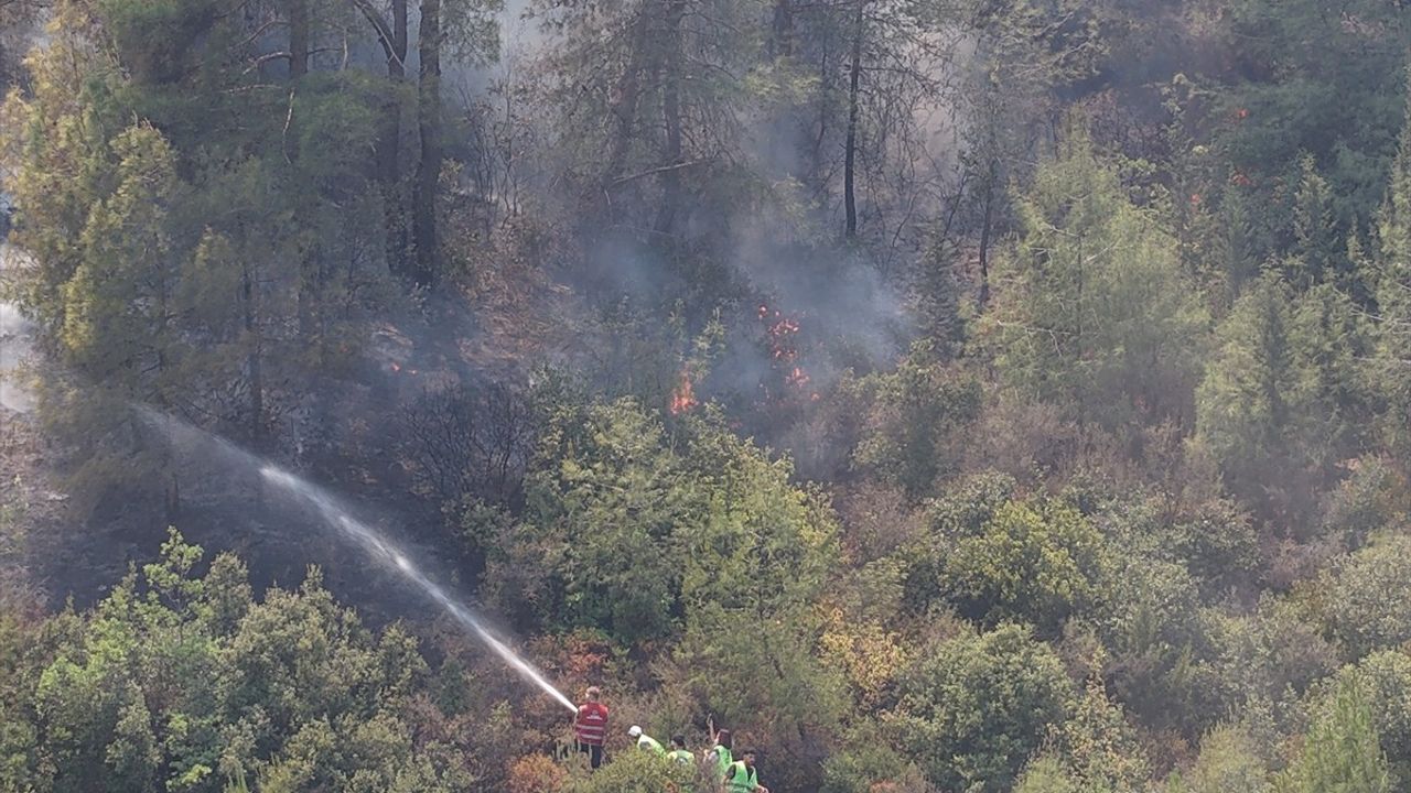 Hatay'da Orman Yangını Söndürme Çalışmaları Havadan Görüntülendi