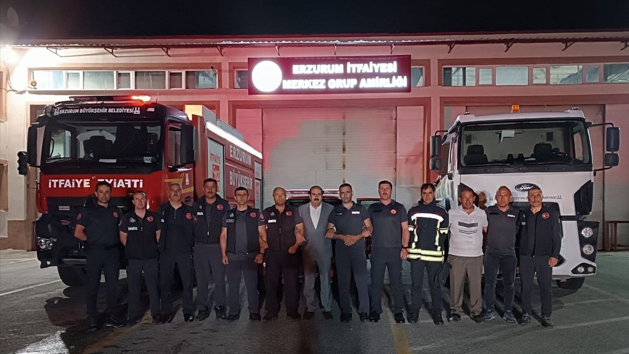 Hatay'daki Orman Yangınlarına Erzurum'dan 10 Kişilik Ekip Gönderildi