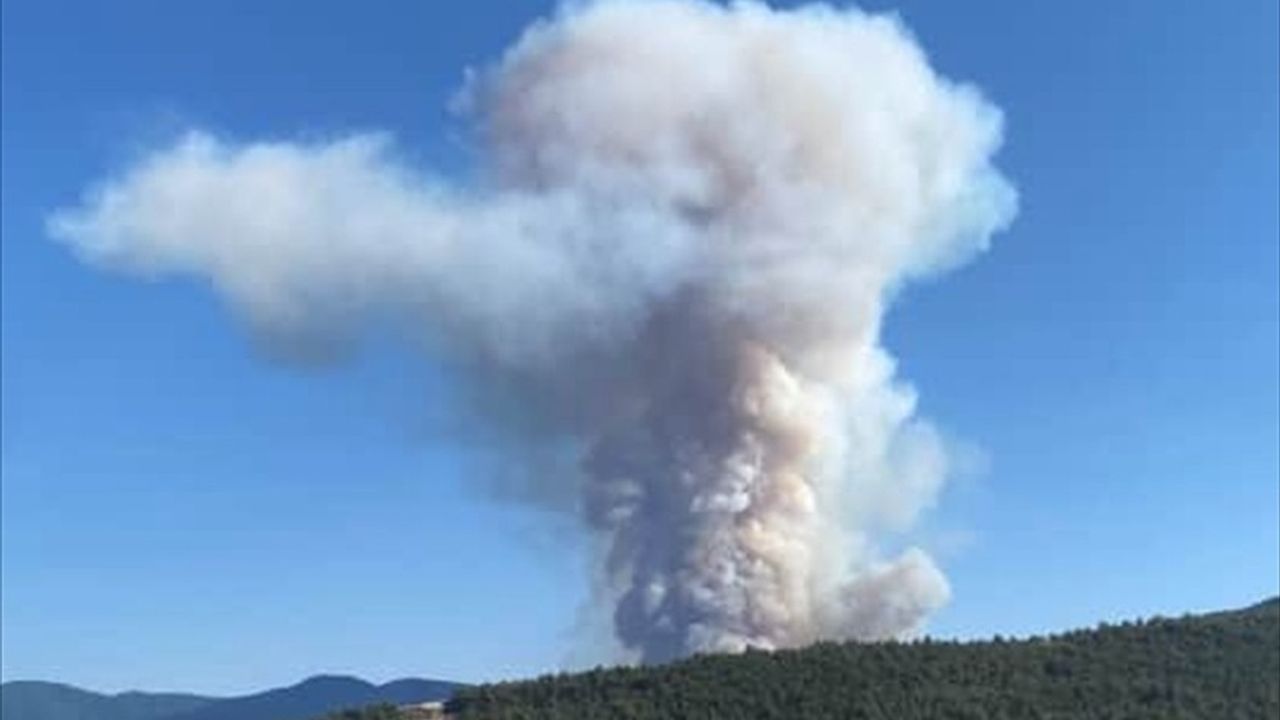 Karabük'te Orman Yangınına Müdahale Ediliyor