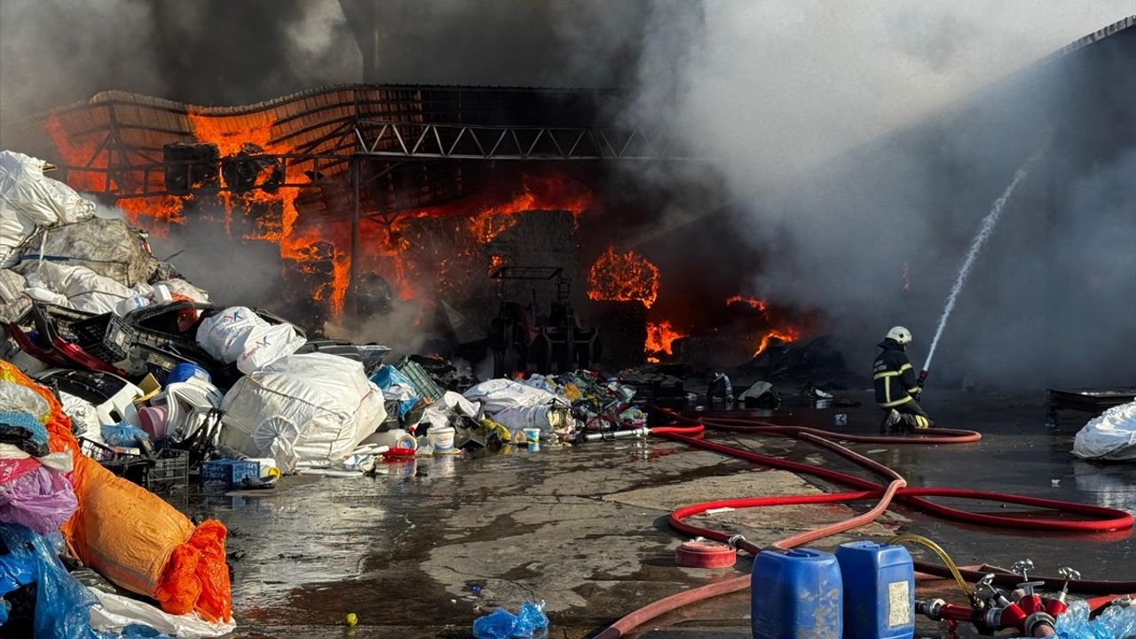 Ordu'da Geri Dönüşüm Tesisinde Yangın Çıktı
