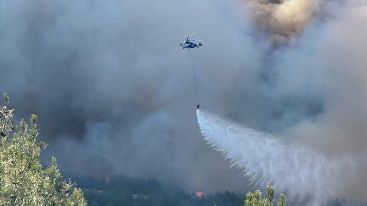 Tekirdağ'da Orman Yangınına Müdahale Devam Ediyor