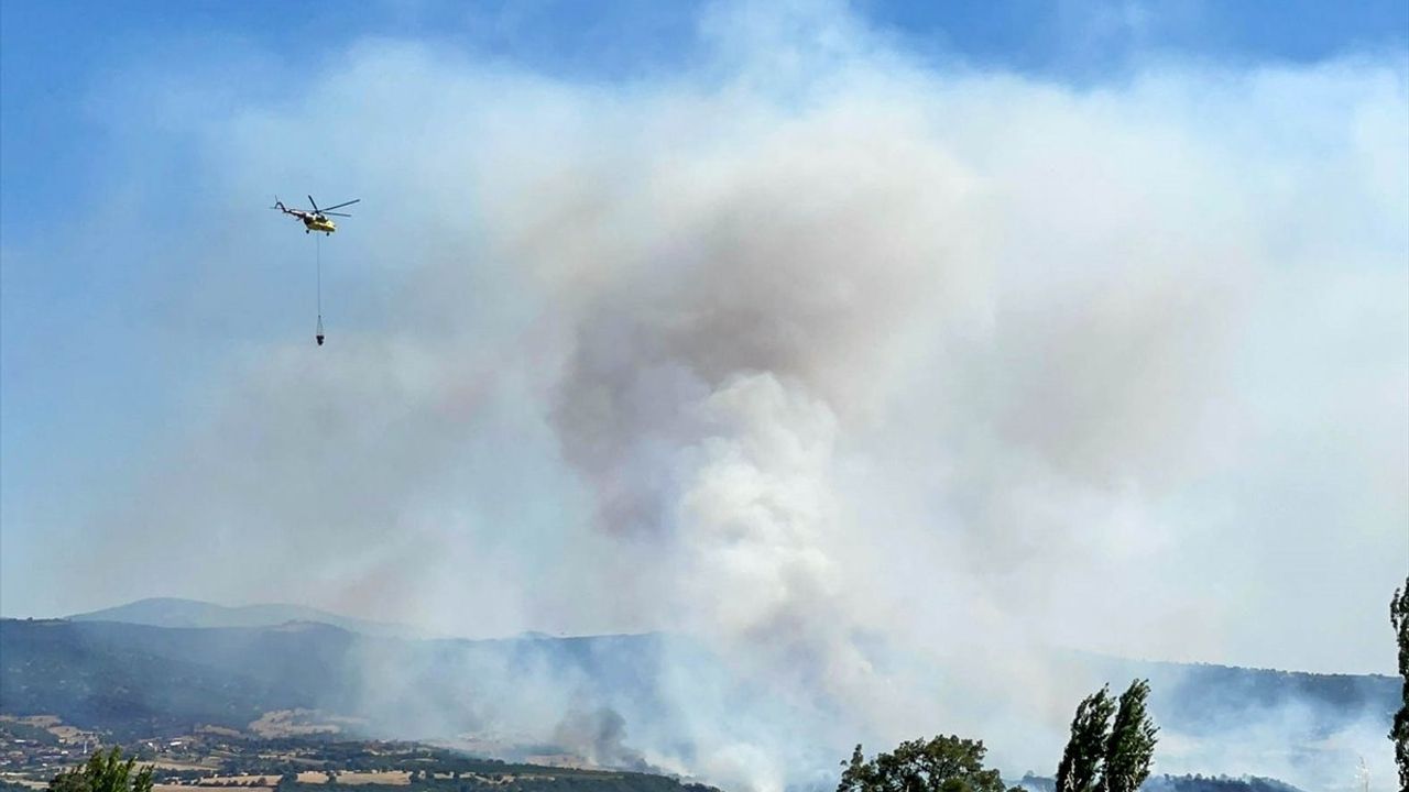 Uşak'ta Tarım Arazisinde Başlayan Yangına Hızla Müdahale Ediliyor