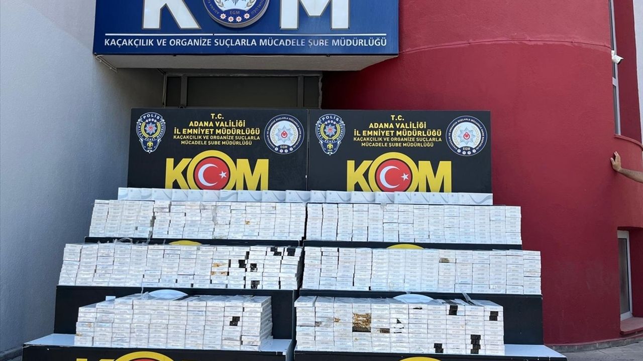 Adana'da 12 milyon 410 bin makaron, 725 kilogram tütün ve 7 bin 690 paket sigara ele geçirildi