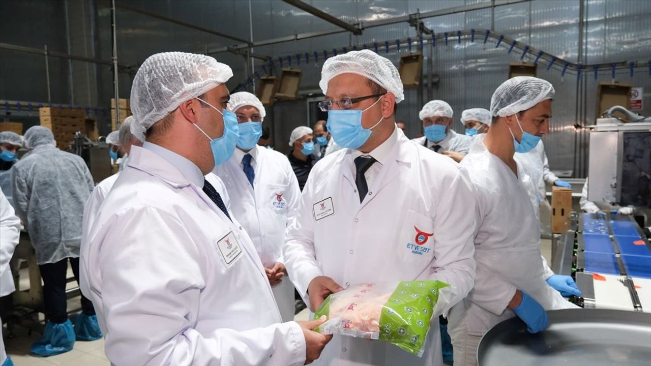 Bakan Kacır, Erzincan Et ve Süt Kurumu Tavuk Kombinası'nı İnceledi