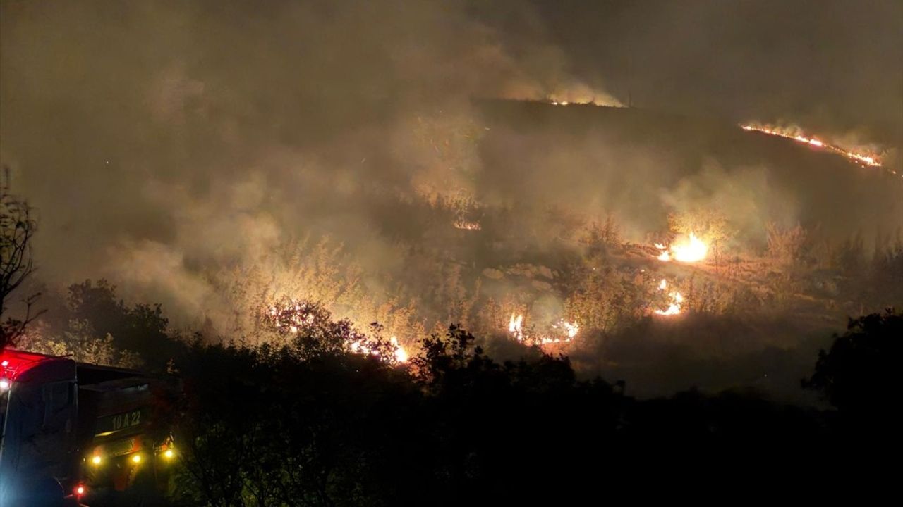 Balıkesir Altıeylül'de otluk ve makilik yangını: ekipler müdahale ediyor