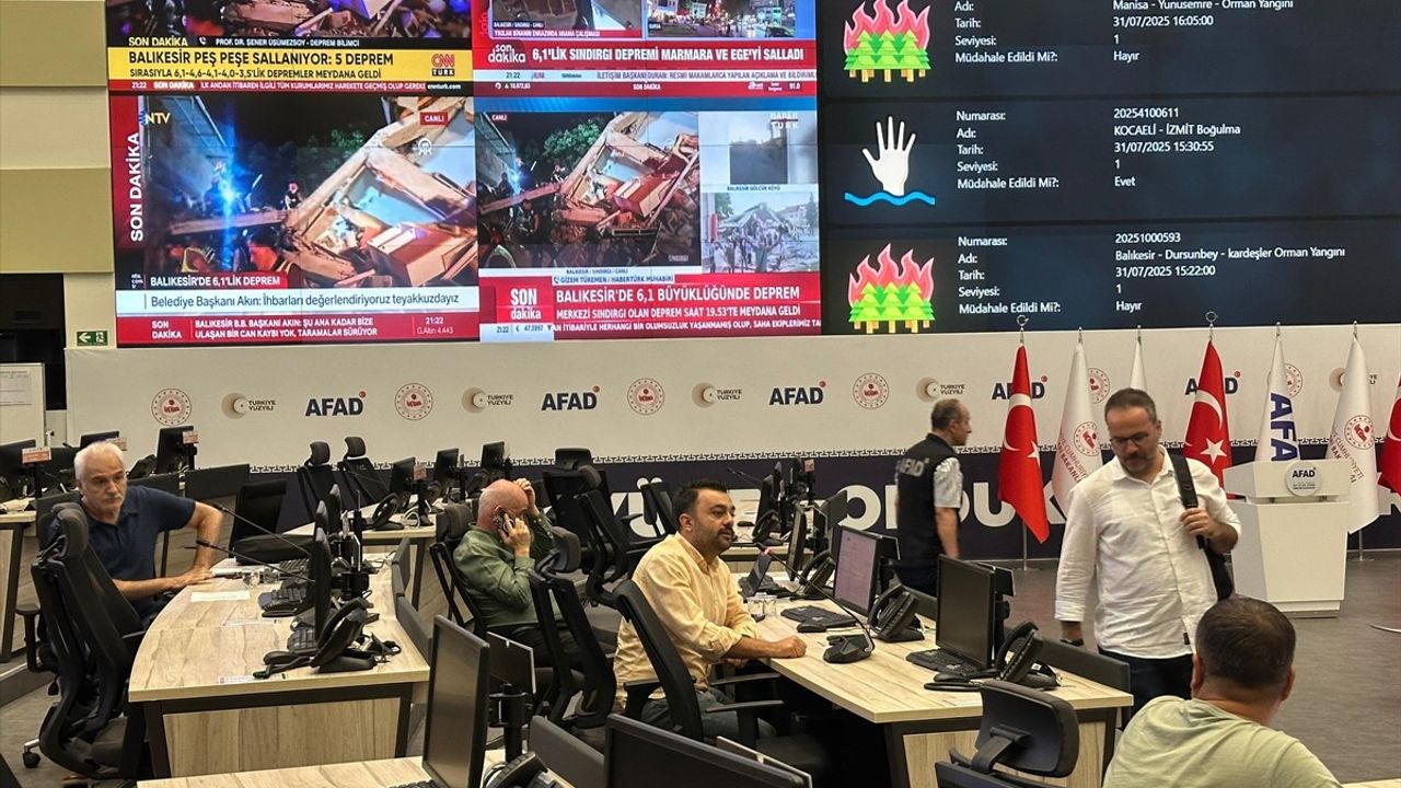 Balıkesir'de 6,1 Büyüklüğündeki Depremin Ardından Türkiye Afet Müdahale Planı Devreye Alındı