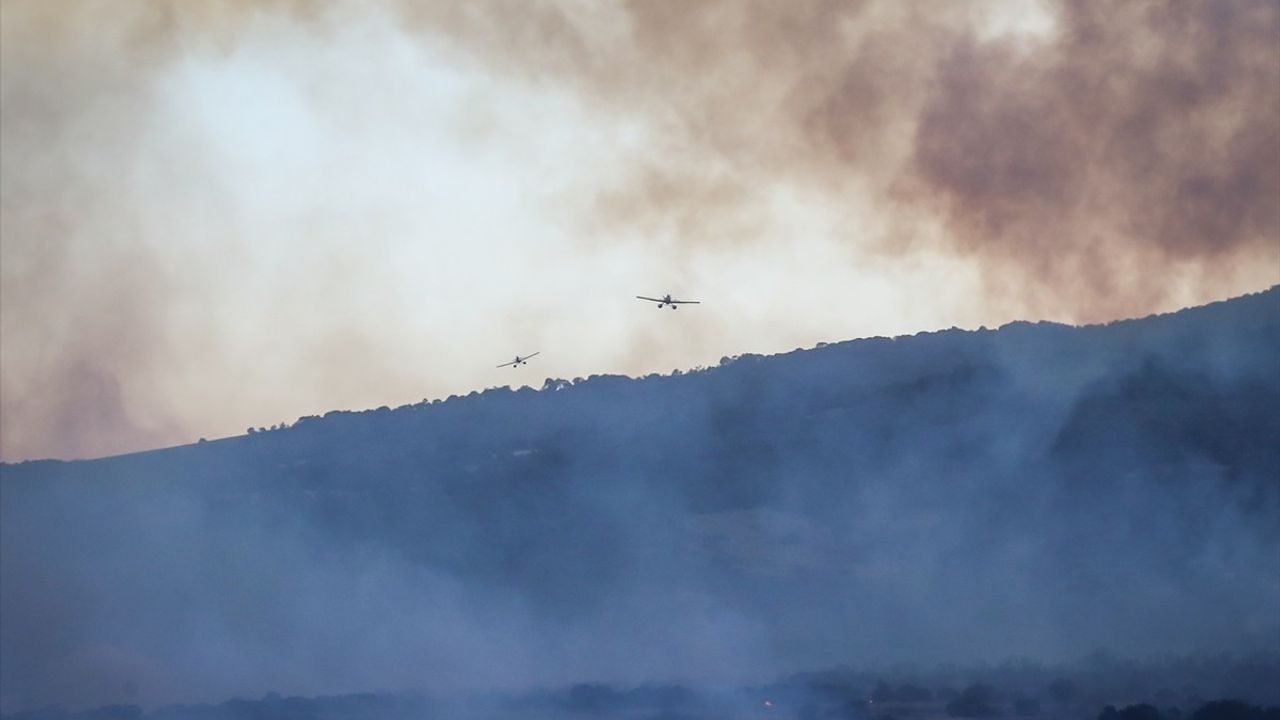 Balıkesir Susurluk'ta orman yangınına havadan ve karadan müdahale sürüyor