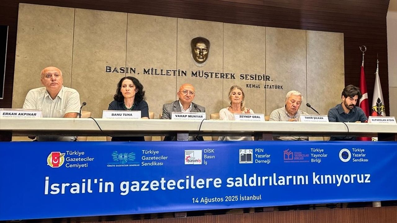 Basın meslek örgütleri İstanbul'da İsrail'in gazetecilere yönelik saldırılarını kınadı, uluslararası harekete çağrı yaptı