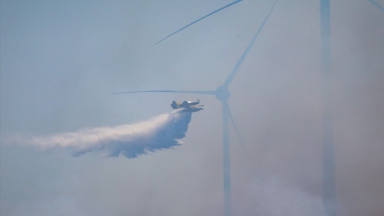 Çanakkale'de orman yangınına havadan ve karadan müdahale sürüyor