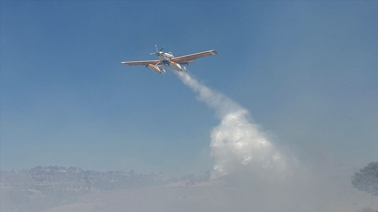 Çanakkale Kemel'de orman dışı yangın, hava ve kara müdahalesiyle kontrol altına alındı