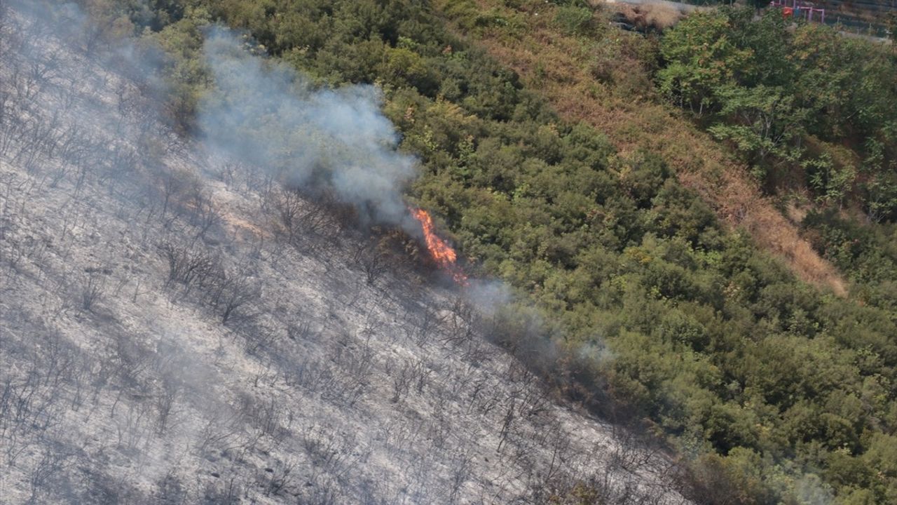 GÜNCELLEME 2 - Kocaeli İzmit'te ağaçlık ve makilik alan yangını söndürüldü