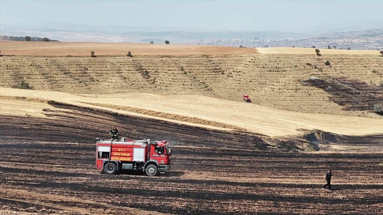 Kırıkkale Keskin'de tarlada çıkan örtü yangını itfaiye ekiplerince söndürüldü
