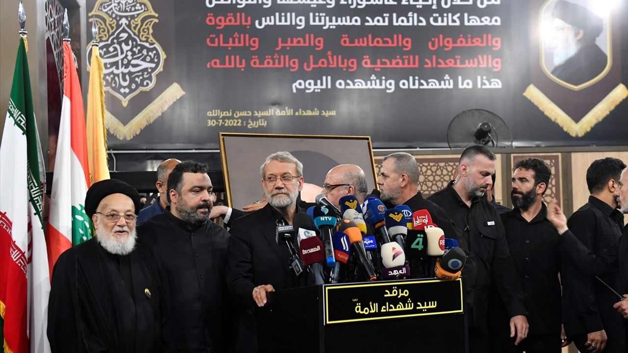 Laricani Beyrut'ta Hasan Nasrallah'ın mezarını ziyaret etti, Hizbullah'a 'direnişe devam' çağrısı yaptı