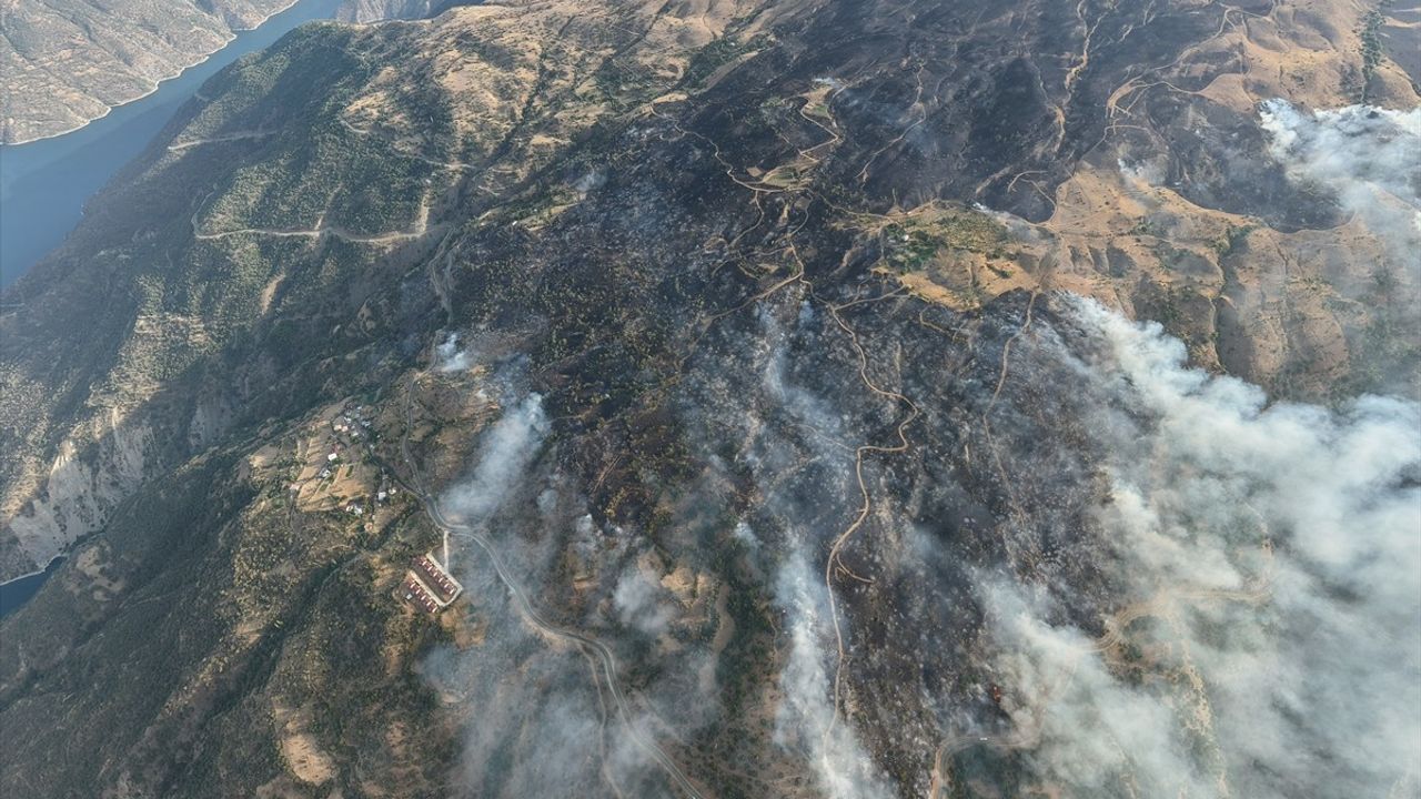 Malatya Doğanyol Yalınca Mahallesi'nde Orman Yangınına Müdahale Sürüyor