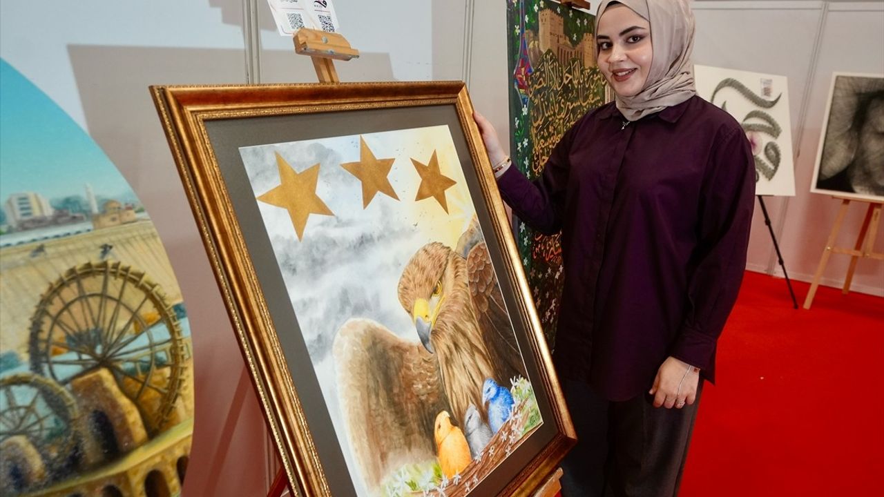 Suriyeli genç sanatçıların eserleri 10. Uluslararası İstanbul Arapça Kitap Fuarı'nda sergilendi