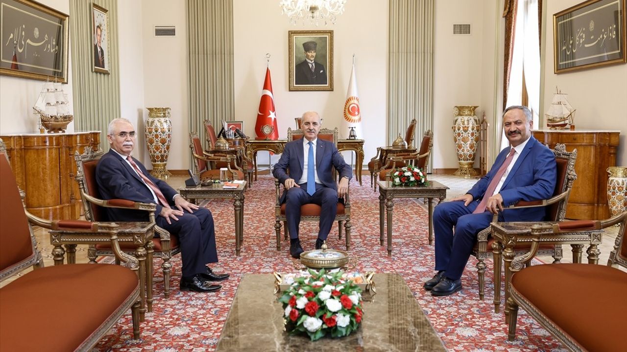 TBMM Başkanı Numan Kurtulmuş, Anayasa Mahkemesi Başkanı Kadir Özkaya'yı Kabul Etti