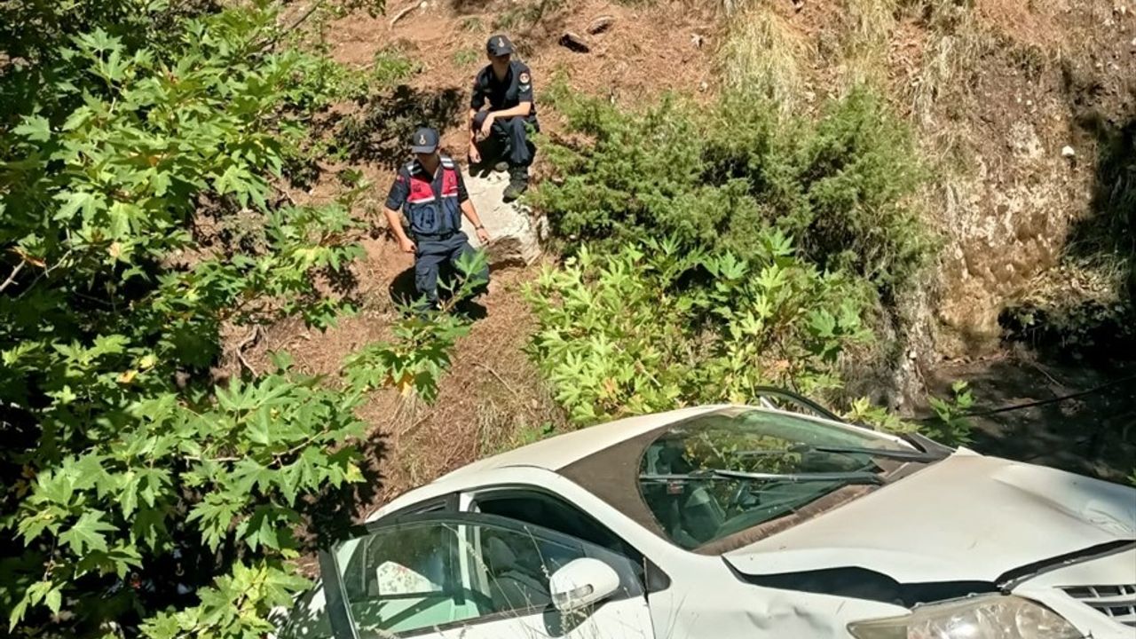 Adana'nın Aladağ ilçesinde uçuruma yuvarlanan otomobilde 2 kişi yaralandı