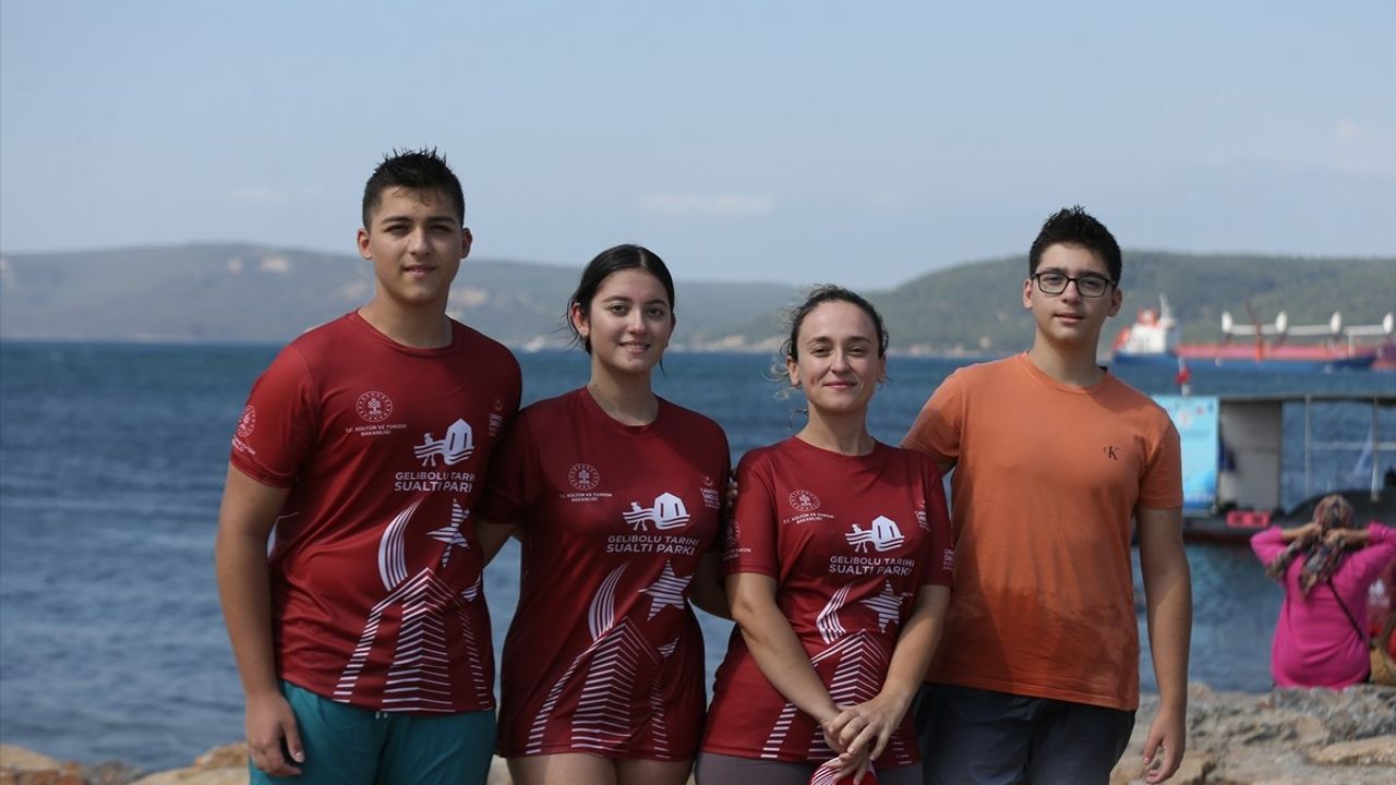 Çanakkale'de 12-16 yaş arası çocuklar Anadolu Hamidiye Tabyası'nda anı dalışı gerçekleştirdi