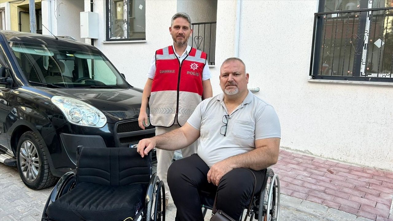 Çanakkale'de milli sporcu Ümit Burunlular'ın çalınan tekerlekli sandalyesi polis tarafından bulundu