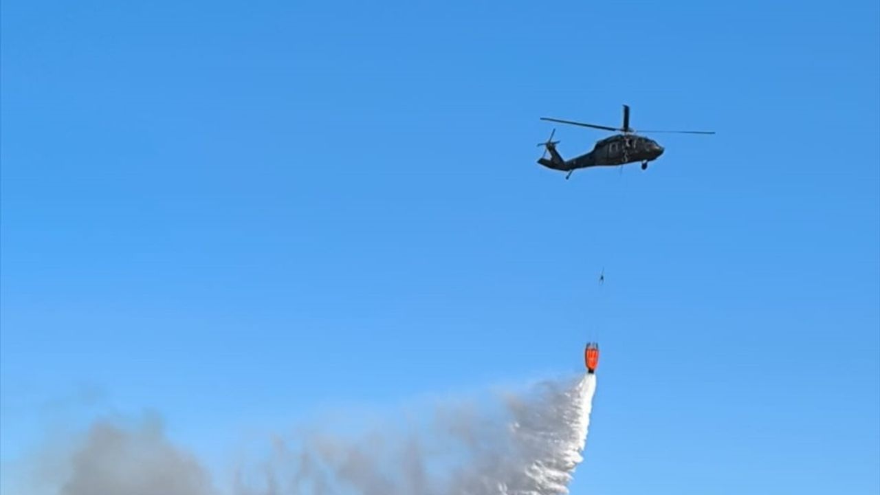 Diyarbakır Silvan'da örtü yangınına havadan ve karadan müdahale sürüyor