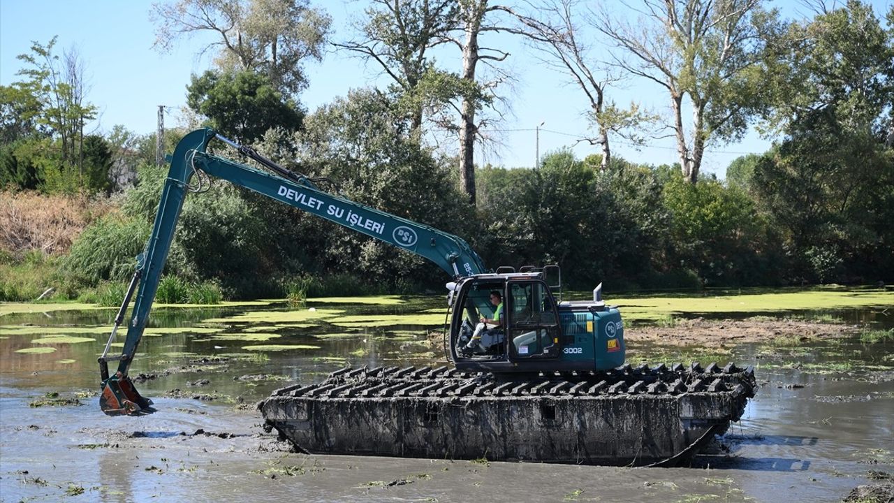 Edirne'de Tunca Nehri yatağında temizlik çalışması başlatıldı
