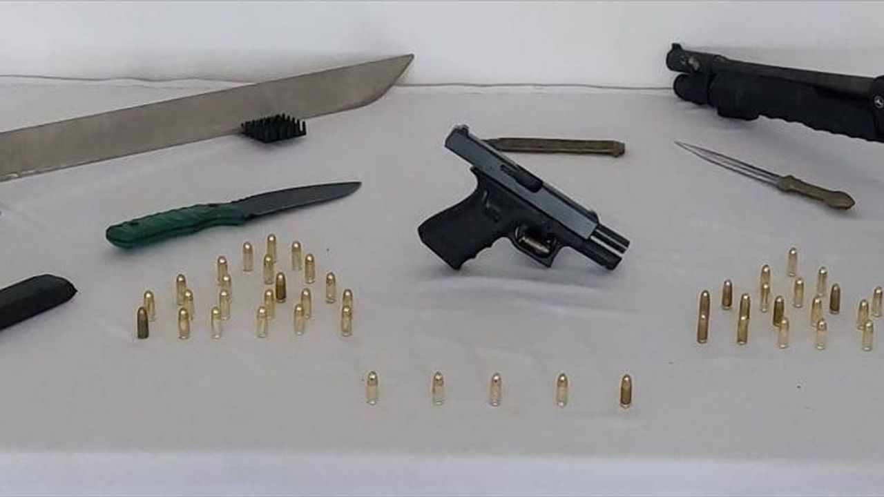 Erzurum Horasan'da jandarma operasyonunda ruhsatsız silah ve kesici aletler ele geçirildi