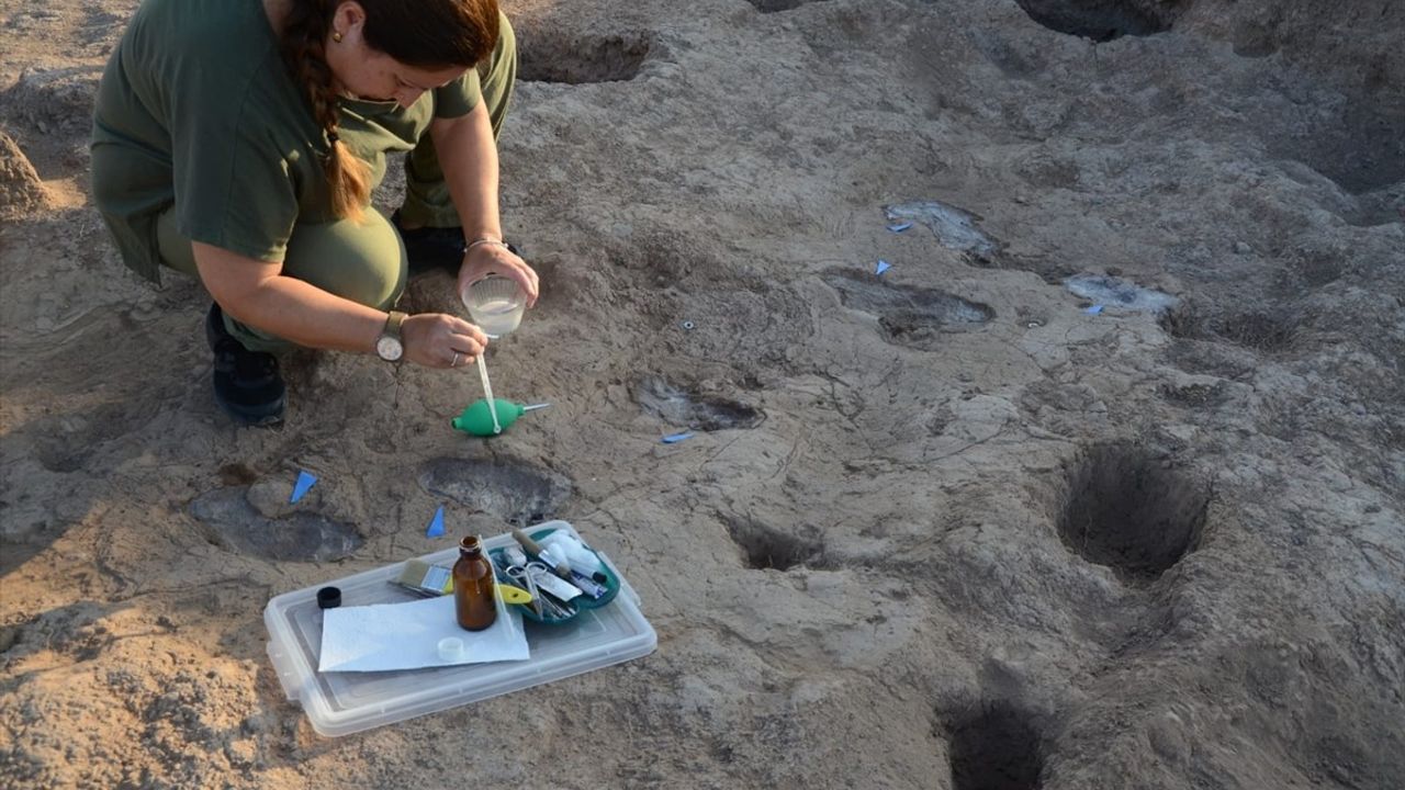Hatay'da Tell Kurdu Höyük'te 7 bin yıllık insan ayak izleri bulundu